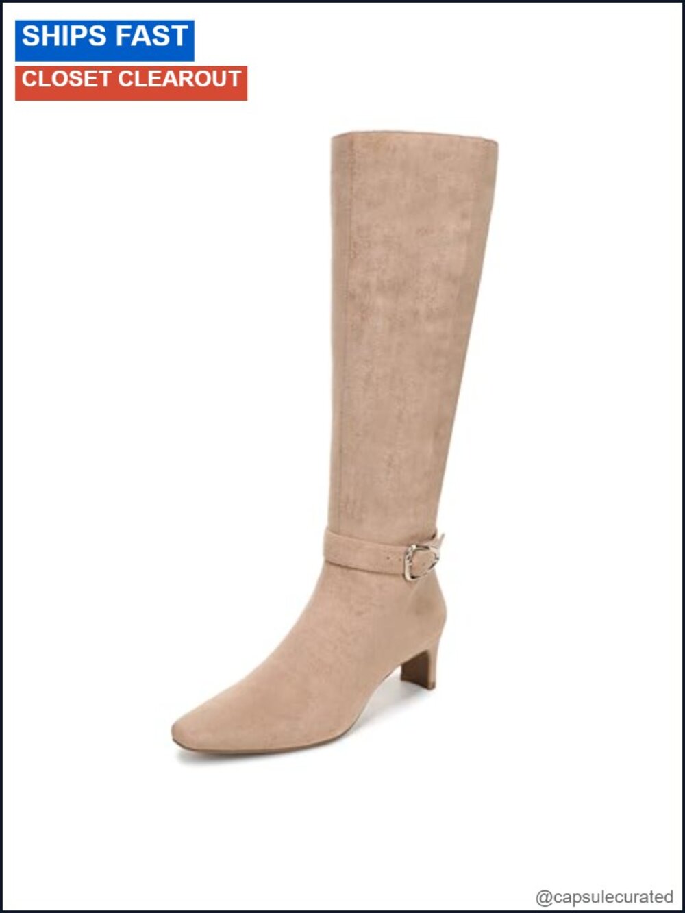Knee High Boots Faux Leather Zip Comfort Heels Women's Dress Boots